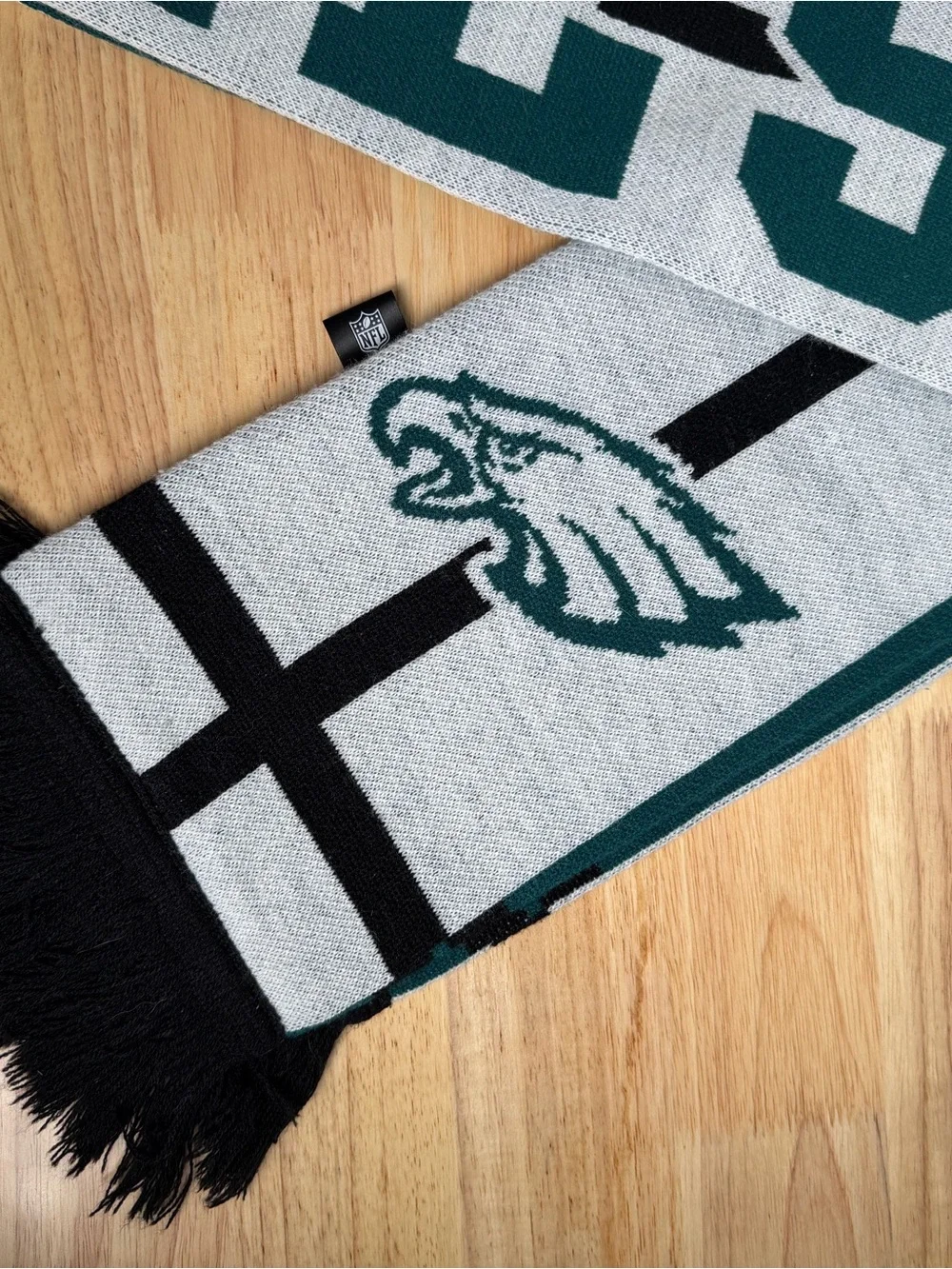 NFL Philadelphia Eagles Teal, White & Black Knit Scarf